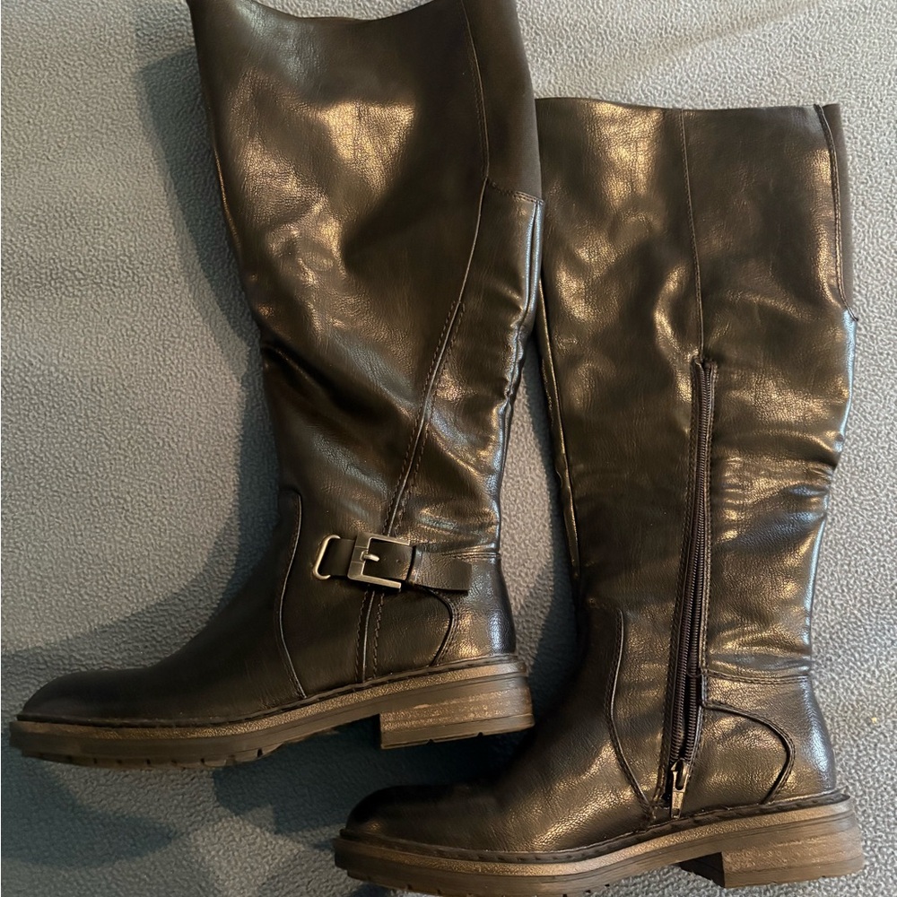 BareTraps Wide Calf Black Over the Knee Boots